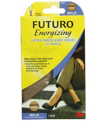 Futuro Ultra Sheer Knee Highs for Women, Nude, Medium