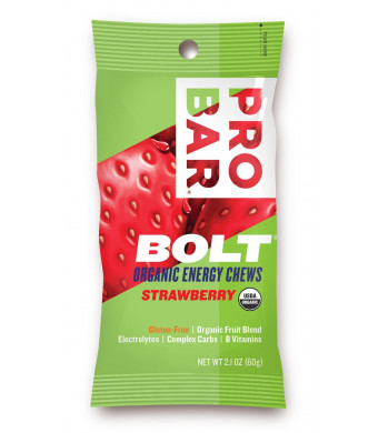 Probar Bolt Organic Energy Chews, Strawberry, 2.1 Ounce (Pack of 12)