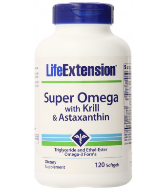 Life Extension Super Omega with Krill and Astaxanthin Softgels, 120 Count