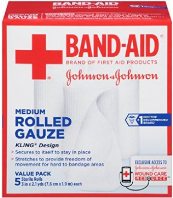 Band-Aid First Aid Covers Kling Medium Rolled Gauze, 5 Count
