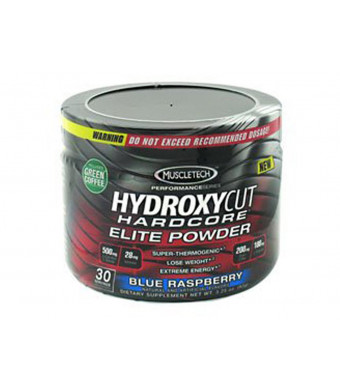 MuscleTech Hydroxycut Hardcore Elite Powder Blue Raspberry 30 Servings