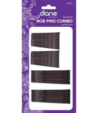Diane Combo Bob Pins, Black, 50 count