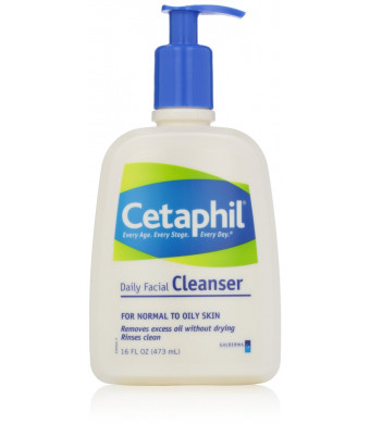 Cetaphil Daily Facial Cleanser, For Normal to Oily Skin, 16 Ounce (Pack of 2)