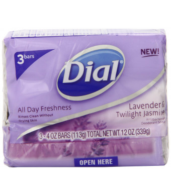 Dial Antibacterial Deodorant Soap Lavender and Twilight Jasmine - 3 CT