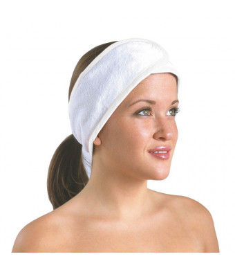 JMT Beauty White Spa Terrycloth Headband, 3"  X 25" , A Pack of 3 Pcs