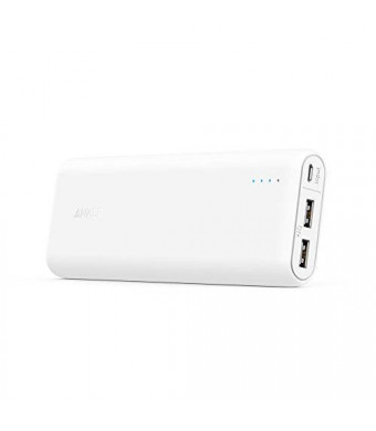 Anker PowerCore 15600 Super High-Capacity Fast-Charging Portable External Battery Charger with Industry-Leading 4.8A Output, PowerIQ and VoltageBoost Technology (White)