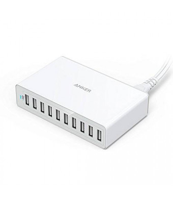 [Most Compact 10-Port Charger] Anker PowerPort 10 (60W 10-Port USB Charging Hub) for iPhone 6/6 Plus, iPad Air 2 / Mini 3, Galaxy S6 / S6 Edge and More (Black/White)