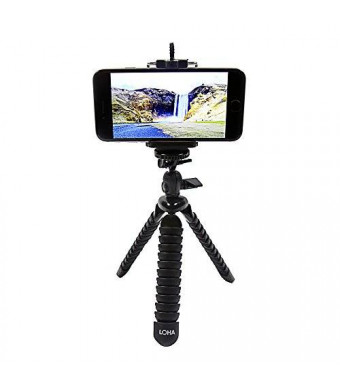 LOHA Premium Flexible Tripod with Mount for iPhone and Android - Take Beautiful Videos and Selfies - FREE Photography Guide