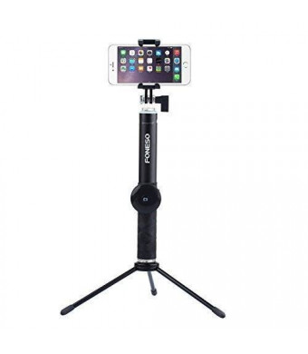 Foneso Aluminum Extendable Selfie Stick with Bluetooth Remote Shutter and Metal tripod