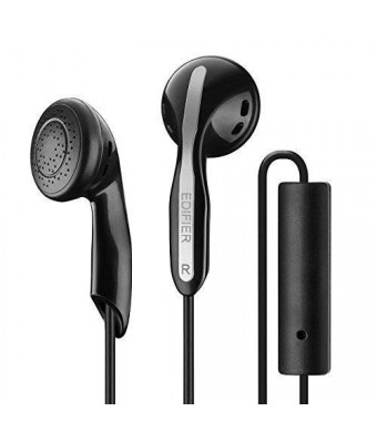 Edifier P180 / H180P Stereo Earbud Earphone Cell Phone Headphone with Mic and Remote for Apple iPhone Samsung HTC Nokia - Black