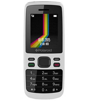Polaroid A1WH Unlocked Phone Dual SIM GSM With FM Radio, Camera, and Bluetooth - Retail Packaging - White