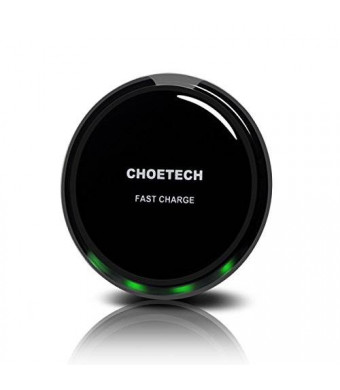 CHOETECH Fast Wireless Charger-CHOE Circle QI Fast Charge Wireless Charger Charging Pad (with Smart Lighting Sensor)for Samsung Galaxy Note 5