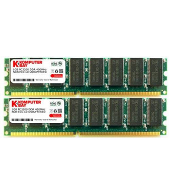 KOMPUTERBAY 2GB (2 x 1GB ) DDR DIMM (184 PIN) 400Mhz PC3200 CL 3.0 DESKTOP MEMORY