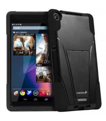 Fosmon Technology Fosmon HYBO-V Detachable Hybrid TPU + PC Kickstand Case for Google Nexus 7 FHD Tablet (2nd Generation, 2013) (Black / Black)