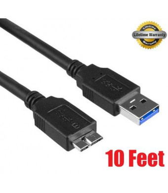 iMBAPrice 10-Feet USB 3.0 A to Micro B Transfer and Charger Cable for WD My Passport Essential WDCA042RNN/Seagate External Hard Drives