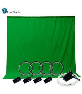 LimoStudio Photo Video Photography Studio 5x10ft Green Muslin Backdrop Background Screen with 5x Backdrop Holder Kit, AGG1338