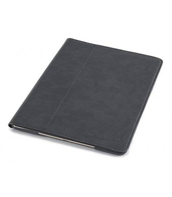 Thin Apple iPad Air 2 Case - Devicewear Ridge -Slim Black Vegan Leather Case with Six Position Flip Stand and On/Off Switch