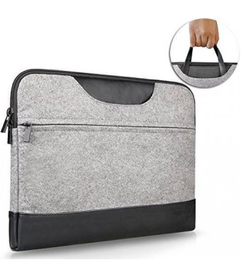 Inateck 13-13.3 Inch MacBook Air / MacBook Pro / Pro Retina Sleeve Case Bag Cover Laptop Notebook Ultrabook Bag with Leather Handle, Gray