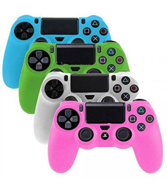 PlayStation-4-Controller-Case SlickBlue Glow in Dark Series Silicone Protection Case Skin for Sony PS4 Controllers -4 Color (Blue / Green / White / Pink )