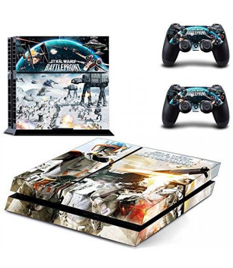 Beyone Vinyl Decal Protective Skin Cover Sticker for Sony PS4 Console And 2 Dualshock Controllers - Star Wars: Battle Front
