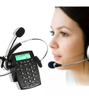 URBESTCall Center Dialpad Headset Telephone with Tone Dial Key Pad and REDIAL