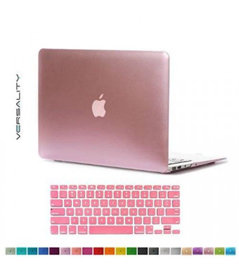 Versality Perfect Fit Hard Case Cover for MacBook Pro 13" (Model: A1278) and Matching Keyboard Cover in Puce Pink Metallic