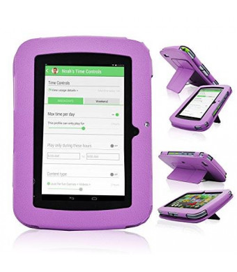 ACdream LeapFrog Epic Case, High Quality PU Leather Cover Case for LeapFrog Epic 7" Android-based Kids Tablet 16GB (NOT FIT other device), Purple