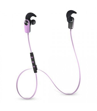 Photive EB200 Wireless Bluetooth Earbuds. Secure fit Sweat-Proof Bluetooth Headphones - Purple