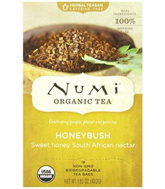 Numi Organic Tea Honeybush, Herbal Teasan, 18 Count Tea Bags