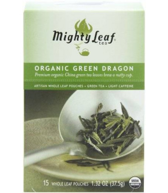 Mighty Leaf Tea Organic Green Dragon Tea, 15-Count Whole Leaf Pouches (Pack of 3)