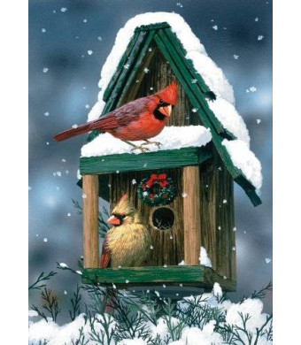 Toland Home Garden Cardinals in Snow 12.5 x 18-Inch Decorative USA-Produced Garden Flag