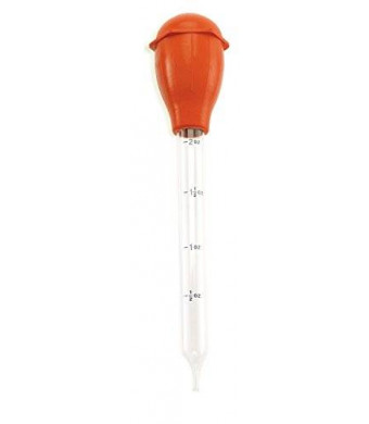 HIC Deluxe Heat Resistant Turkey Baster and Meat Marinade Applicator, Tempered Glass with Silicone Bulb, 11-Inch, 2-Ounce Capacity