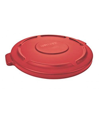 Rubbermaid Commercial Products Rubbermaid Commercial FG263100RED Brute HDPE Lid for Round Waste Container, 32-gallon, Red