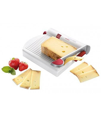 Westmark Germany Multipurpose Stainless Steel Cheese and Food Slicer with Board and Adjustable Thickness Dial (White)