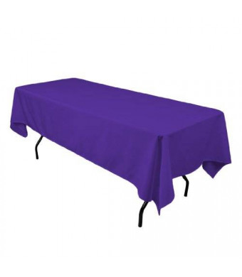 LinenTablecloth 60 x 102-Inch Rectangular Polyester Tablecloth Purple