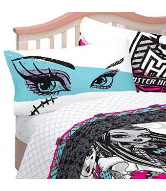 Mattel 3pc Monster High Twin Bed Sheet Set Freaky Fashion Bedding Accessories