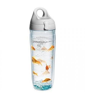 Tervis Goldfish Water Bottle with Lid, 24 oz, Clear