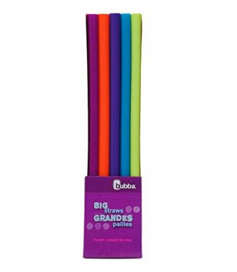 Bubba Brands Bubba Big Straw 5 Pack of Reusable Straws (Assorted Bold Colors)