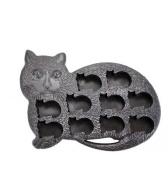 Fairly Odd Novelties Novelty Gag Gift Cat Kitten Shape 10-Ice Cube Tray Mold, Rubber, Black