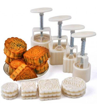 SOGNIMIEI Mid-Autumn Festival Hand-Pressure Moon Cake Mould With 12 Pcs Mode Pattern For 4 Sets