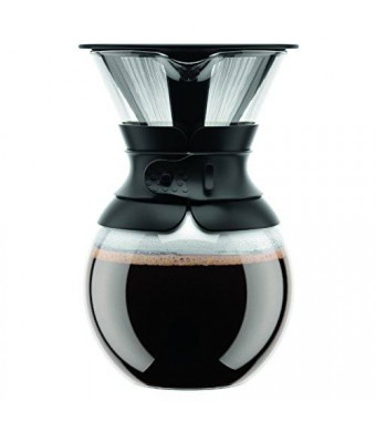 Bodum 11571-01 Pour Over Coffee Maker with Permanent Filter, 34 oz, Black