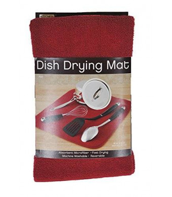 Kitchen Basics 461710 Microfiber Dish Drying Mat, Red