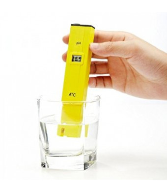 Dr.Meter 0.1pH PH002 High Accuracy pH Meter/pH Pen Tester with ATC(Automatic Temperature Compensation) LCD 0-14 pH Measurement Range
