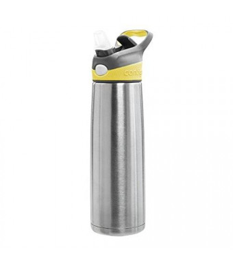 Contigo Autospout Sheffield Vacuum-Insulated Stainless Steel Water Bottle, 22-Ounce (Lemon)