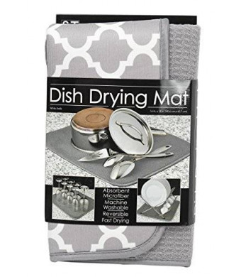 S&T SandT 497400 Microfiber Dish Drying Mat, White Trellis