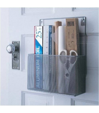 Ybmhome YBM HOME Silver Mesh Wall Mount Pantry Caddy, Wrap Rack Size 10 1/2 x 14 1/2 x 4 inches 1154 (1)