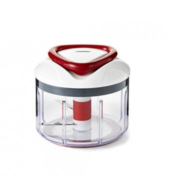 Zyliss Easy Pull Manual Food Processor and Chopper, Red