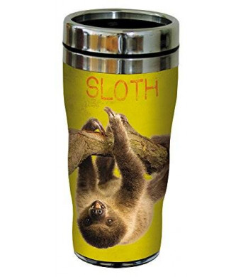 Tree-Free Greetings 25790 Eric Isselee Sloth Sip 'N Go Stainless Lined Travel Mug, 16-Ounce