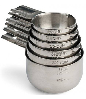 Hudson Essentials Stainless Steel Measuring Cups Set - 6 Piece Stackable Set with Spout