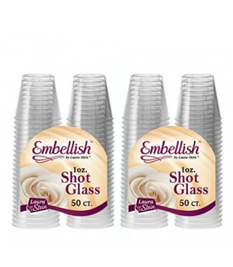 Embellish By Laura Stien Embellish Hard Plastic 1oz Clear Shot Glass 100 count